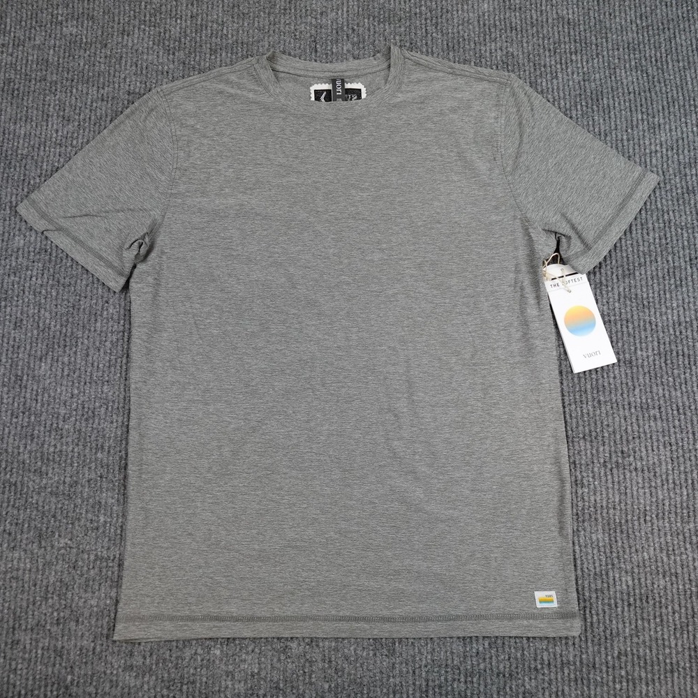 Vuori Strato Tech Tee Shirt Mens Medium Gray Silicon Valley Bank Top Performance